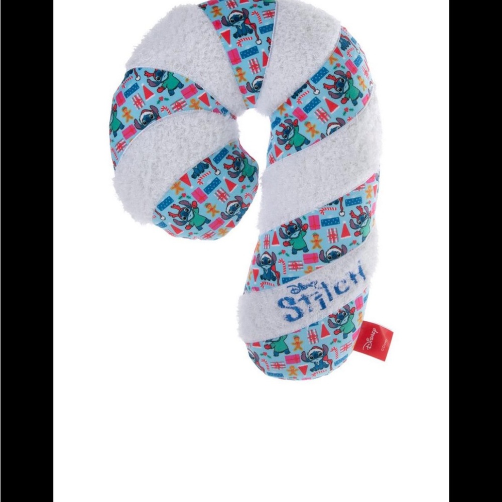 Disney Lili and Stitch White and Blue Candy Cane Accent Pillow Set of two